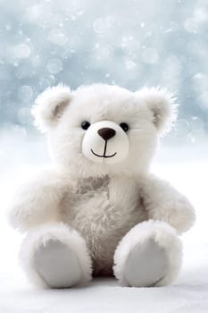 Birthday card with a cute stuffed animal toy - Polar bear - AI generated
