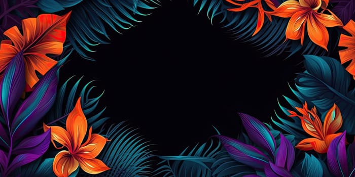 A jungle background with copyspace in the middle - AI generated