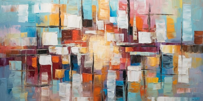 Expressive palette knife painting - AI generated