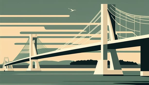 Bridge - Minimalistic flat design - AI generated