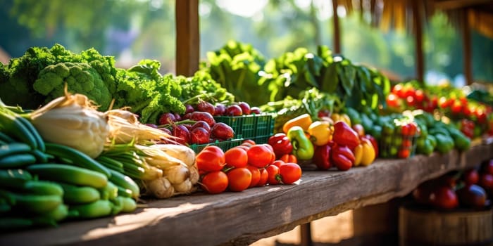 Fresh vegetables at a market - AI generated