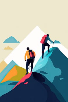 Climber - Minimalistic flat design - AI generated
