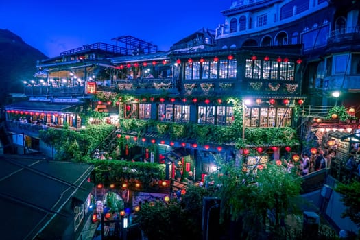 Beautifully illuminated buildings in Taiwan. Shooting Location: Taiwan, Taipei