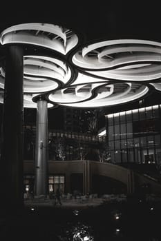 Artistic light ring of modern architecture. Shooting Location: Minato Ward, Tokyo
