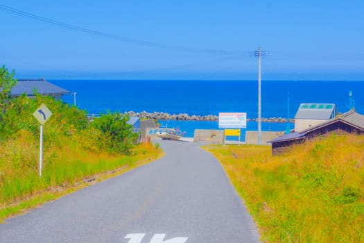 road leading to the coast. Shooting Location: Yamagata Prefecture