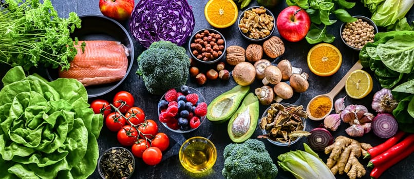 Foods representing anti-inflammatory diet.