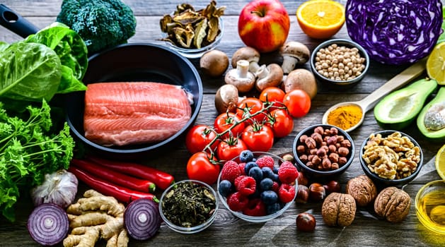Foods representing anti-inflammatory diet.