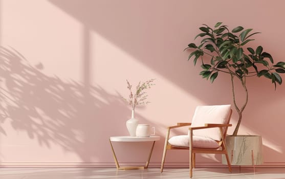 A peaceful corner where natural light casts calming shadows on pastel walls