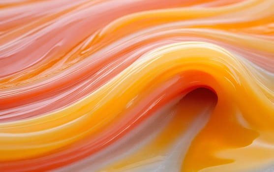 Vivid abstract wave of smooth orange and yellow swirls.
