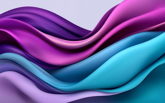 Abstract waves of vibrant purple and blue fabric.