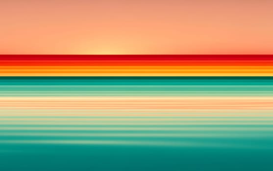 Abstract sunset over calm ocean with gradient sky.