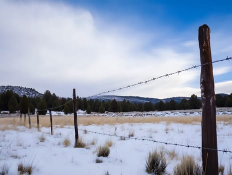 Barbed wire fence for security and protection boundary
