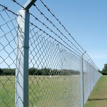 Barbed wire fence for security and protection boundary