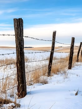 Barbed wire fence for security and protection boundary