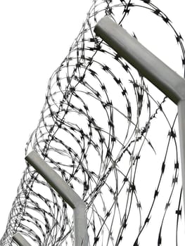 Barbed wire fence for security and protection boundary