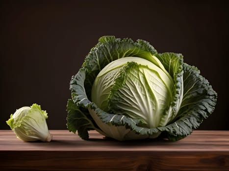 Cabbage closeup on the table