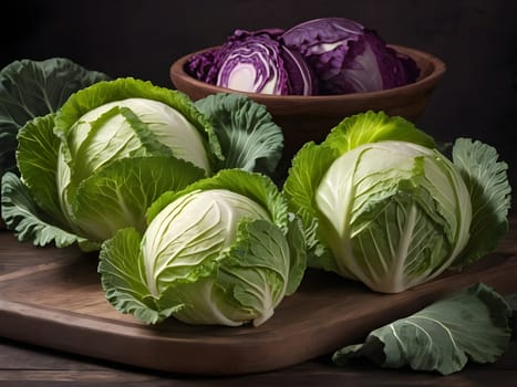 Cabbage closeup on the table