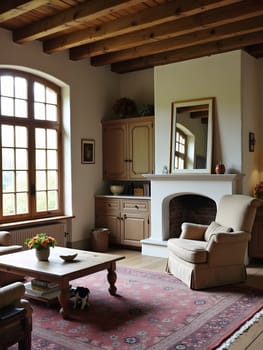 Interior of the cozy farmhouse