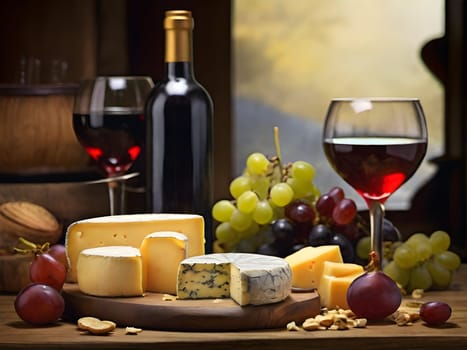Delicious cheese on the board