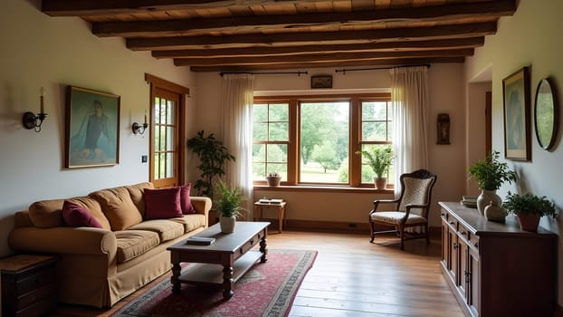 Interior of the cozy farmhouse