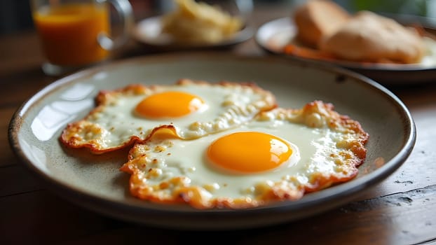 Fried eggs on the table
