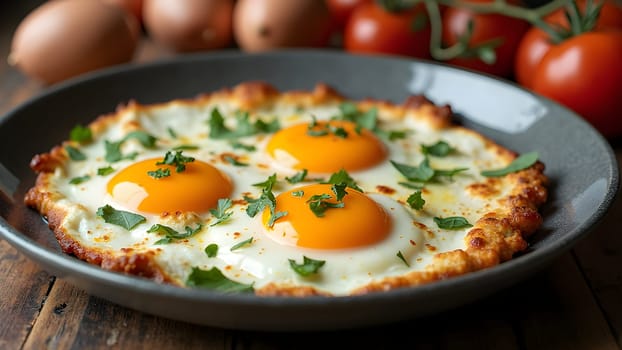 Fried eggs on the table
