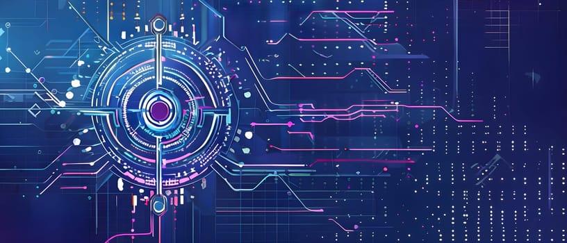 artificial intelligence, lines, dots and pattern in vibrant hues