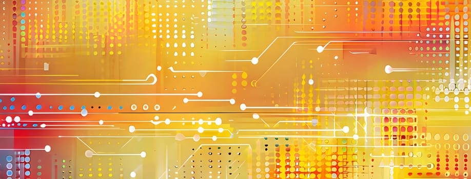 artificial intelligence, lines, dots and pattern in vibrant hues