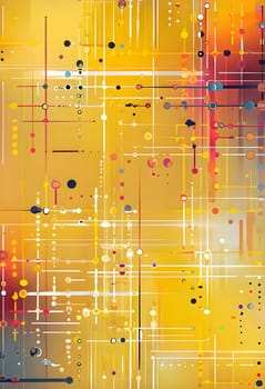 artificial intelligence, lines, dots and pattern in vibrant hues