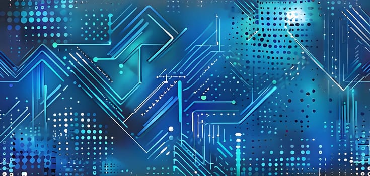 artificial intelligence, lines, dots and pattern in vibrant hues