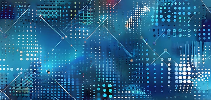 artificial intelligence, lines, dots and pattern in vibrant hues