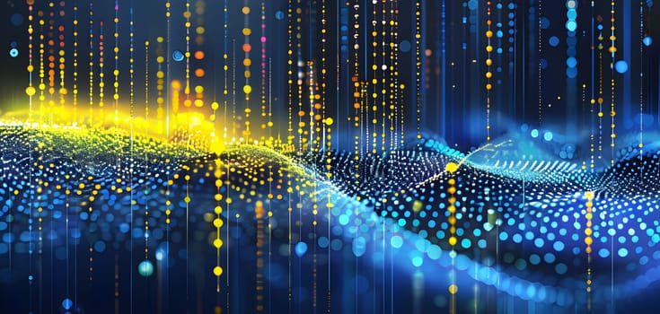 artificial intelligence, lines, dots and pattern in vibrant hues