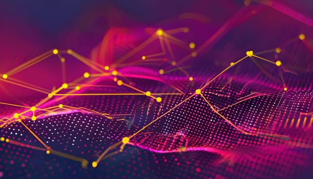 artificial intelligence, lines, dots and pattern in vibrant hues