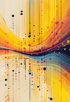 artificial intelligence, lines, dots and pattern in vibrant hues