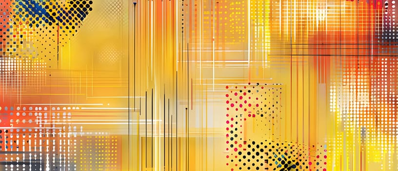 artificial intelligence, lines, dots and pattern in vibrant hues