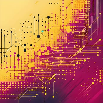 artificial intelligence, lines, dots and pattern in vibrant hues