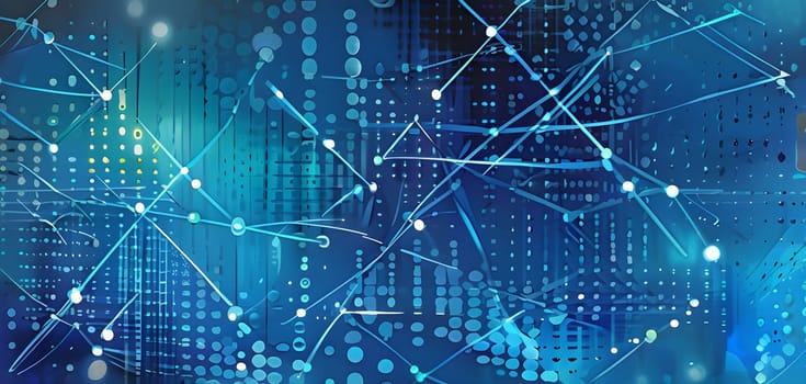 artificial intelligence, lines, dots and pattern in vibrant hues