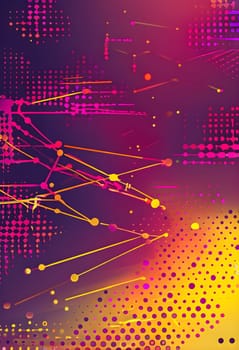 artificial intelligence, lines, dots and pattern in vibrant hues