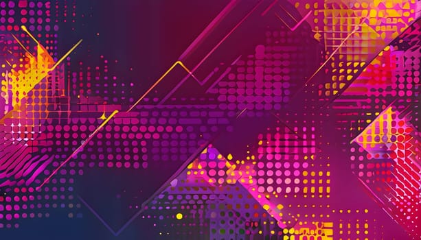 artificial intelligence, lines, dots and pattern in vibrant hues