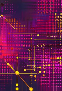artificial intelligence, lines, dots and pattern in vibrant hues