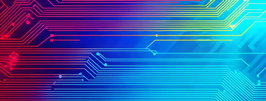 Converging digital lines and sport athletes silhouettes in vibrant colors, creating an abstract pattern to show AI’s impact in sports training