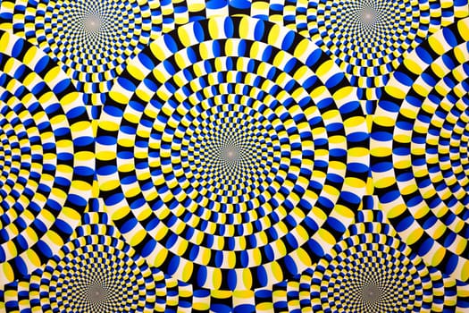 Optical illusion horizontal background. Abstract curves, geometric effect.