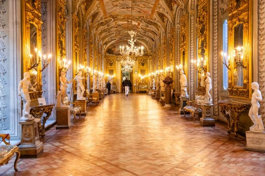 Rome, Italy - 28 December 2023: Doria Pamphilj Gallery, 16th century luxury palace