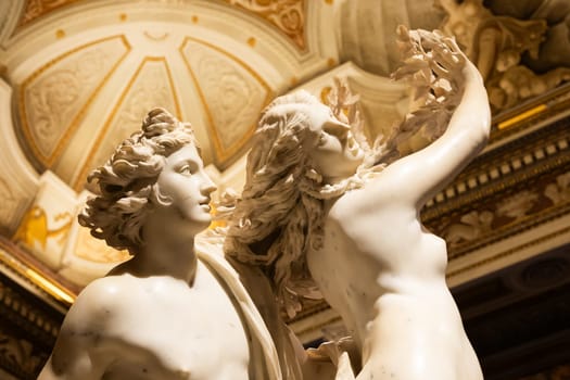Rome, Italy - 28 December 2023: Borghese Gallery, Apollo and Daphne by Gian Lorenzo Bernini, circa 1625. Carrara marble, h. cm 243