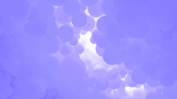 Purple background with flying balloons - clean design, 3d abstract realistic banner