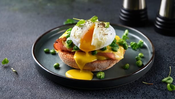 vegetarian egg benedict food, AI generated image
