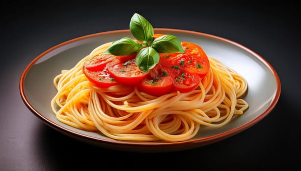 spaghetti al pomodoro vegetarian food, AI generated image