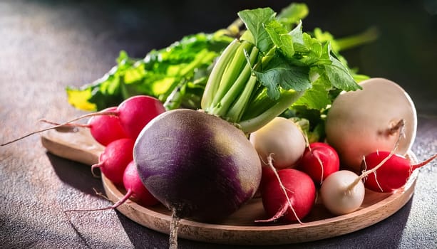 turnips and radish food, AI generated image