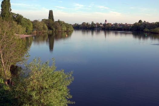 Blick von Ladenburg nach Neckarhausen