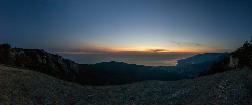 The nature of Crimea, mountains and sky. Grass and forests in the mountains.
